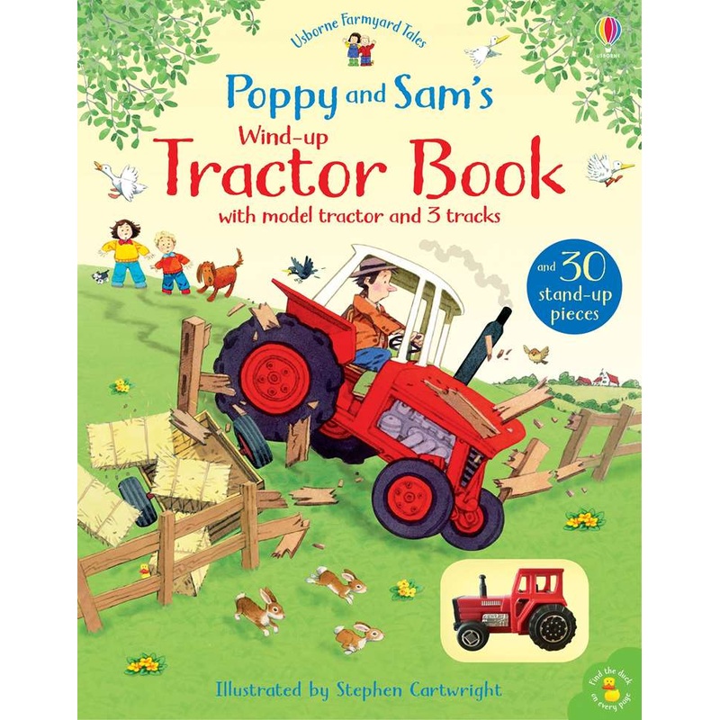 Usborne Wind up Tractor Busy Book with Model Tractor and 3 Tracks