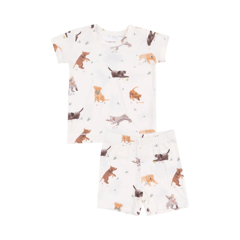 Watercolor Puppies  Loungewear Short Set