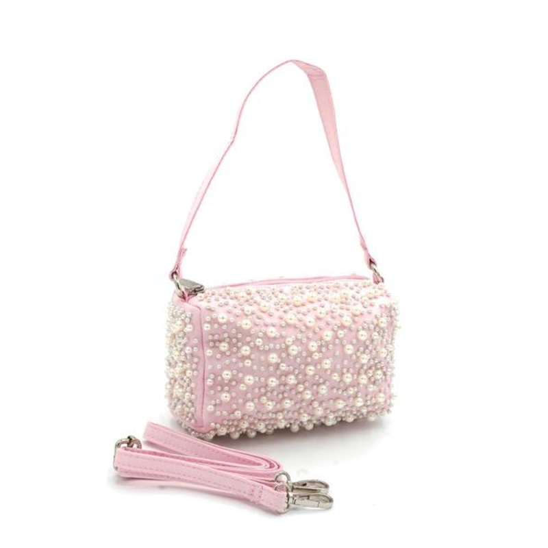 Bari Lynn Faux Pearl Bag - Pink
