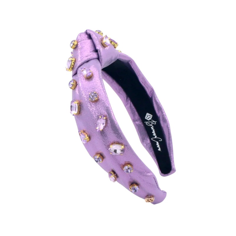 Brianna Cannon Purple Shimmer Headband with Hand-Sewn Crystals