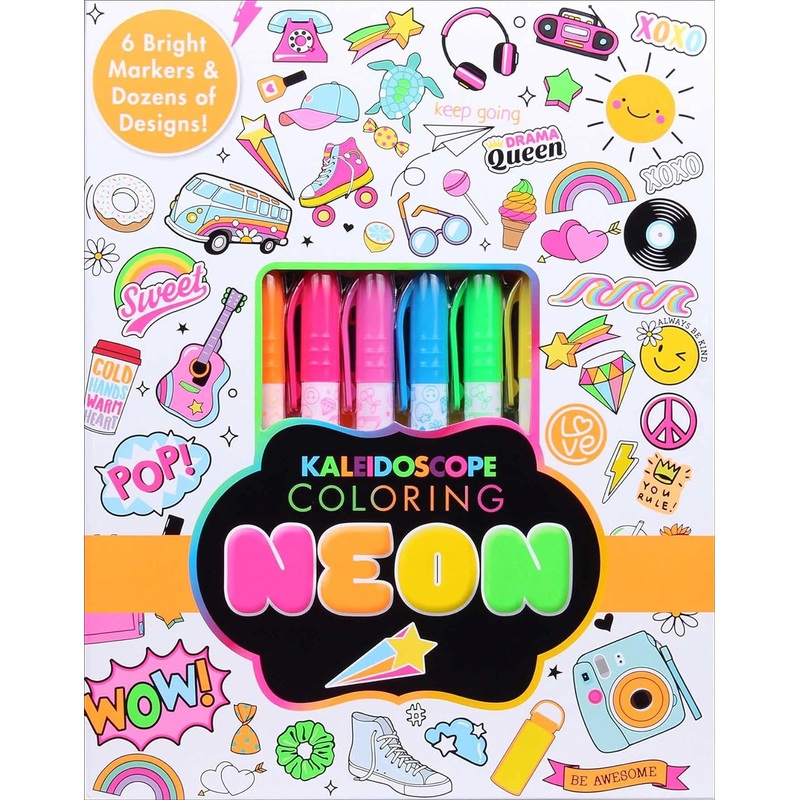 Kaleidoscope Coloring Neon Book