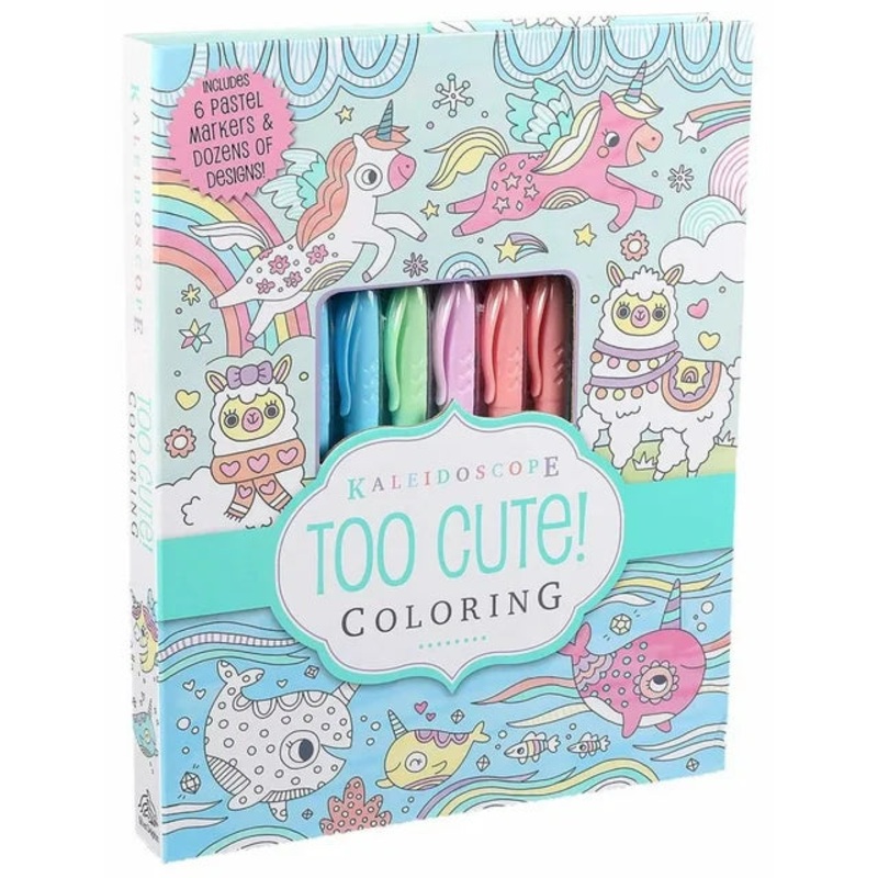 Kaleidoscope Pastel Too Cute Coloring Book