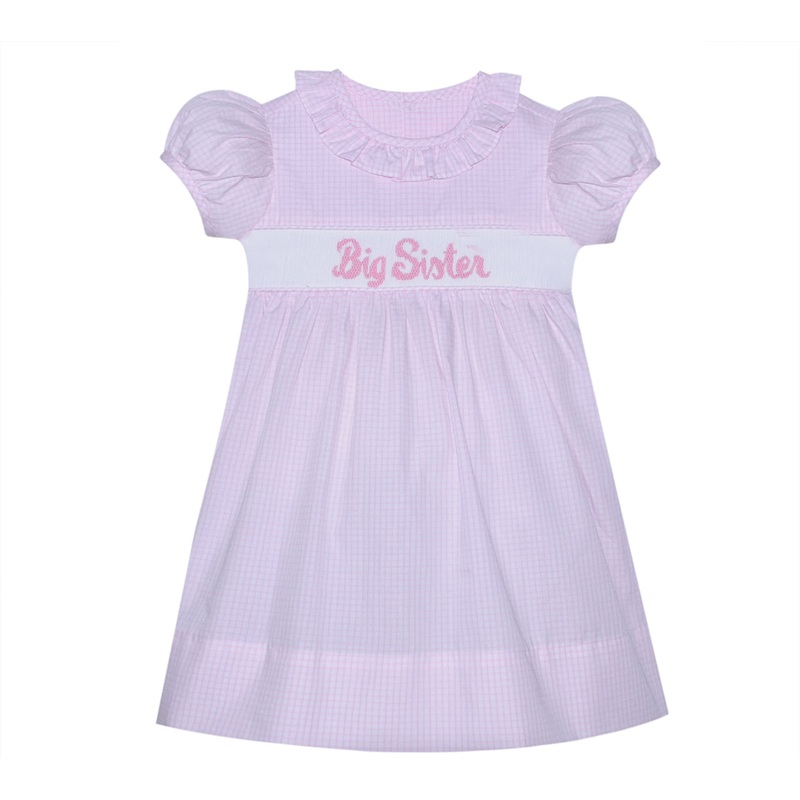 Pink Avery Smocked Big Sister Dress