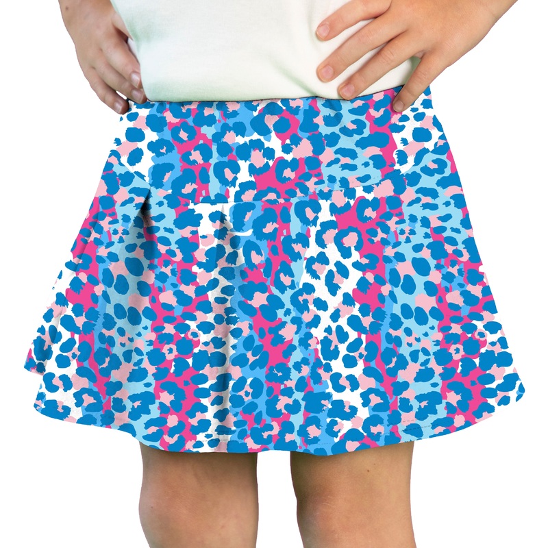 Azarhia Athleisure Tennis Skirt - Blue Leopard