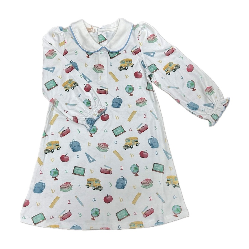 Baby Club Chic Back to School Dress with Round Collar