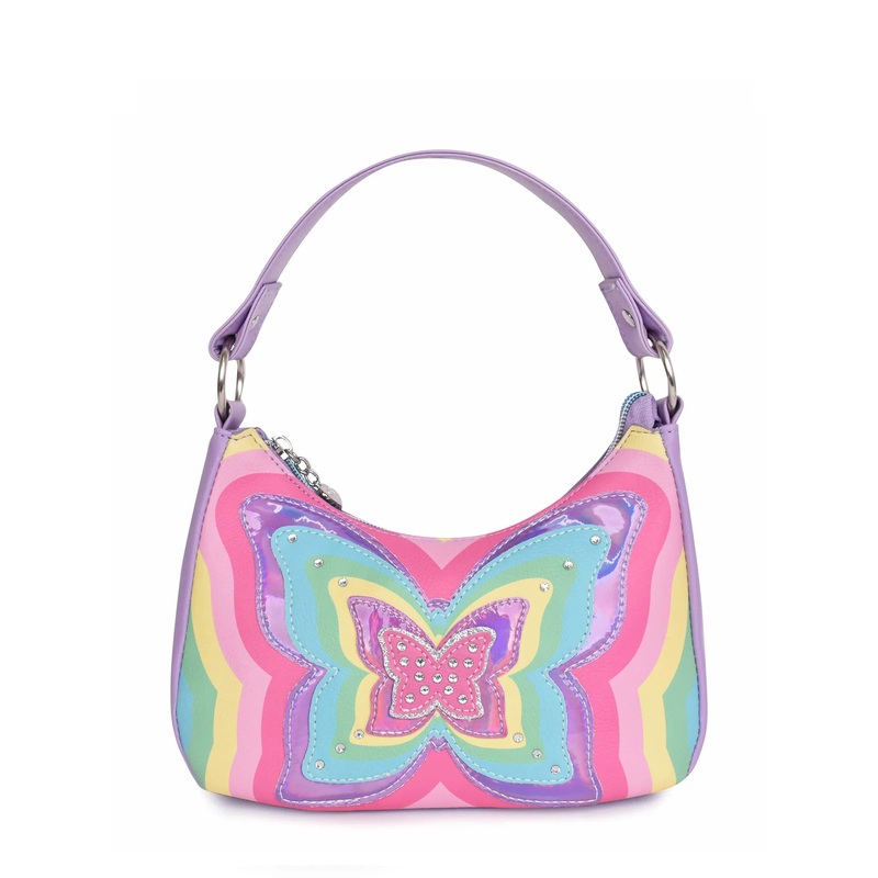 OMG! Accessories Rayed Butterfly Mini Crescent Bag
