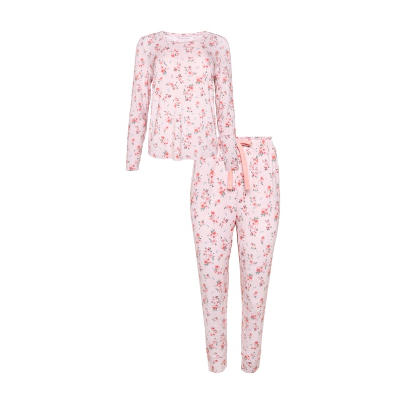 Posh Peanut Women's Long Sleeve Scoop Neck & Jogger Pants Pajama - London