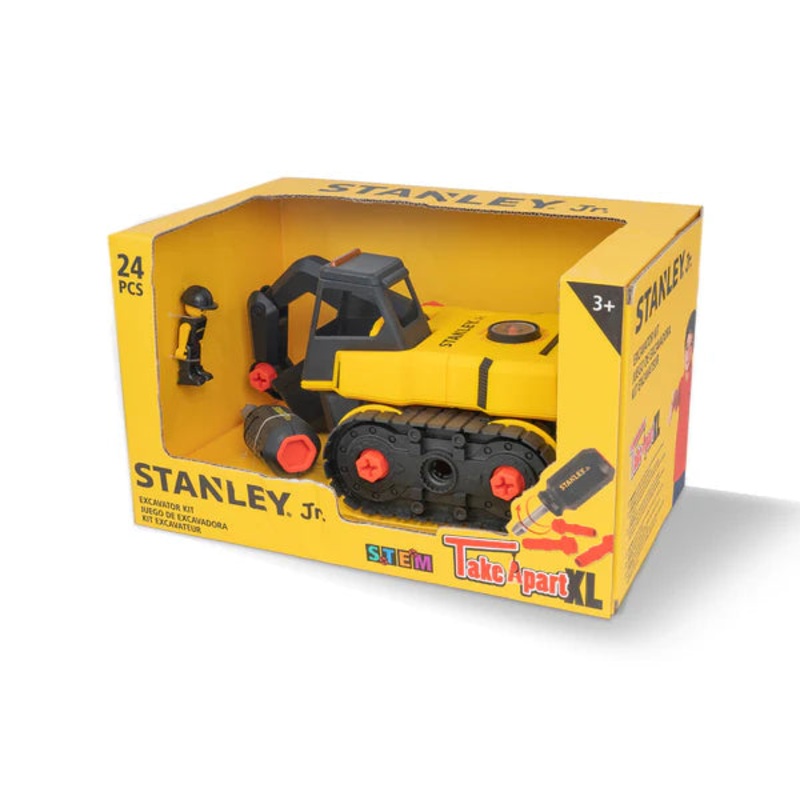 Red Toolbox Stanley Jr. Take Apart XL - Excavator