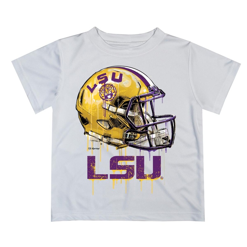 Tigers Dripping Helmet White Tee Shirt