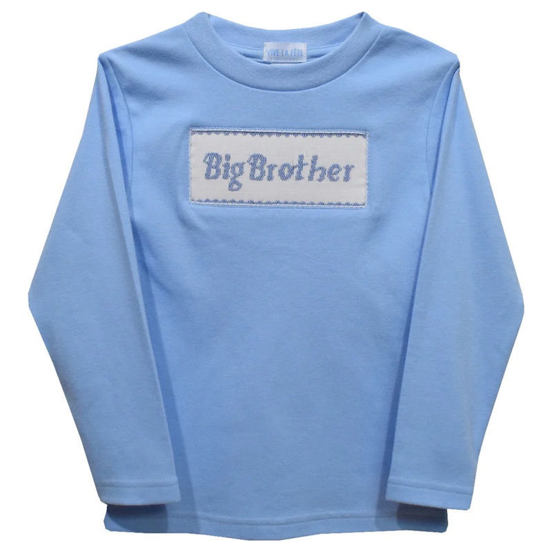 Vive La Fete Big Brother Light Blue Smocked Knit L/S Shirt
