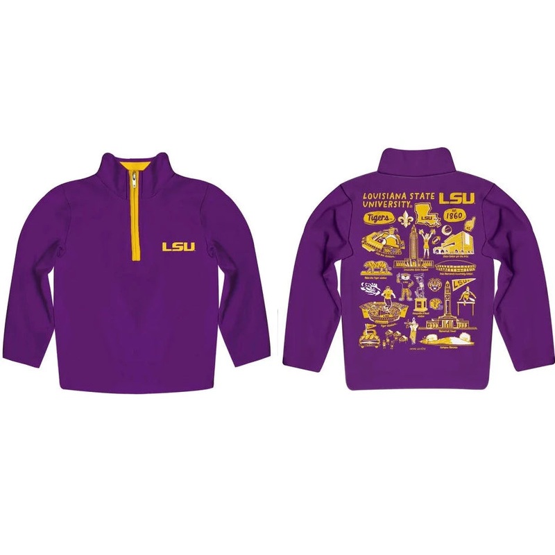 Vive La Fete LSU Tigers Performance Artwork Purple Quarter Zip Pullover