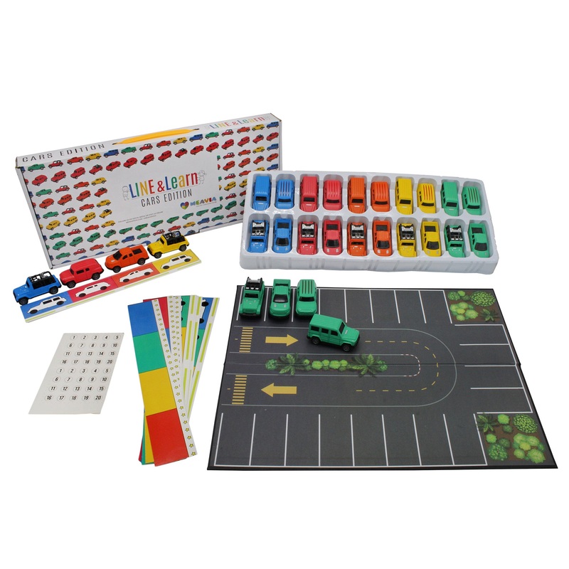 Wooden Line and Learn Cars Set