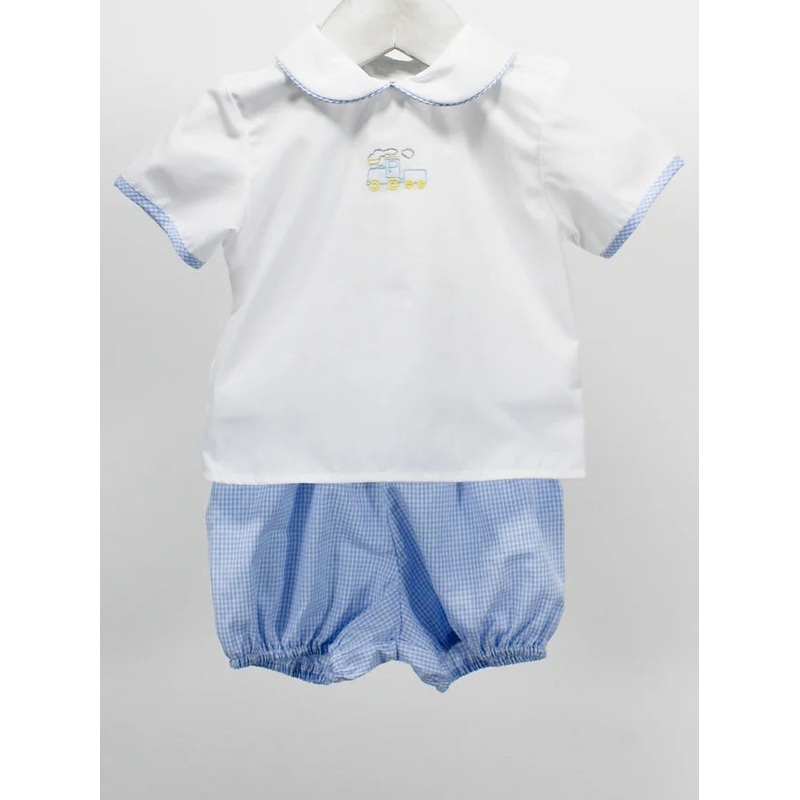 Baby Blessings Blue Train Sadie Short Set