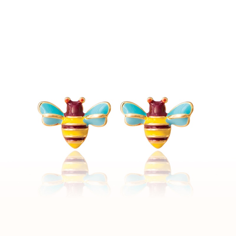 Buzzing Bee Cutie Enamel Stud Earrings