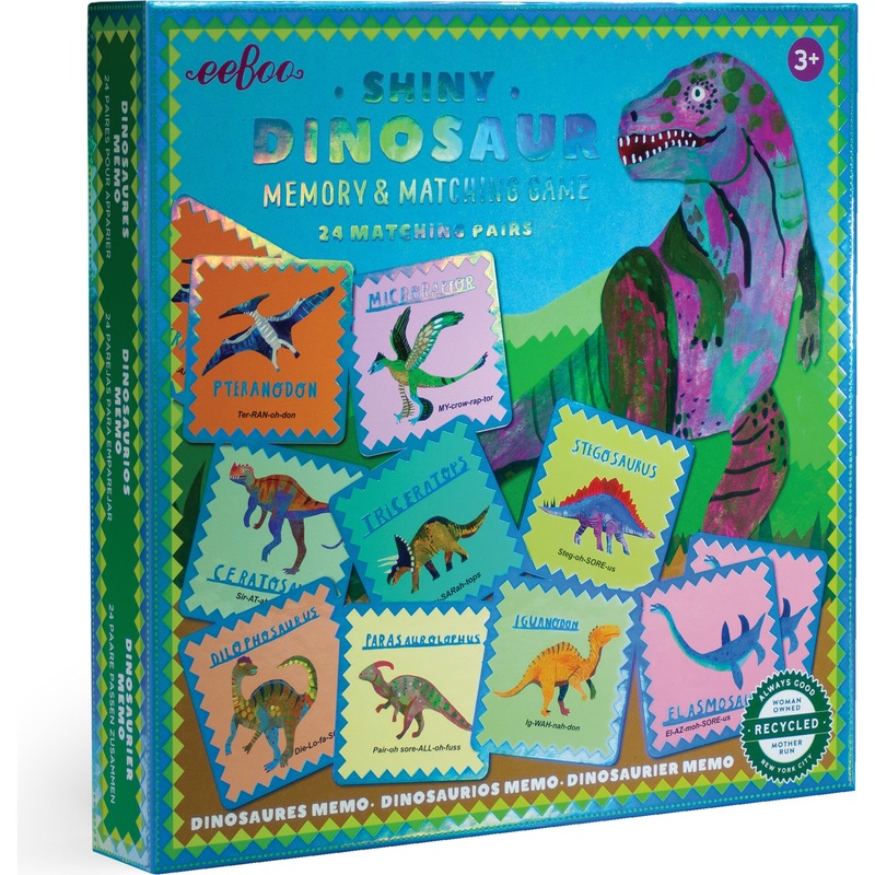 Eeboo Shiny Dinosaur Memory & Matching Game