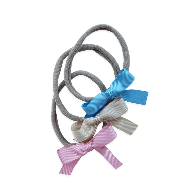 Eva's House 3Pk Small Grosgrain Bow Soft Nylon Headband