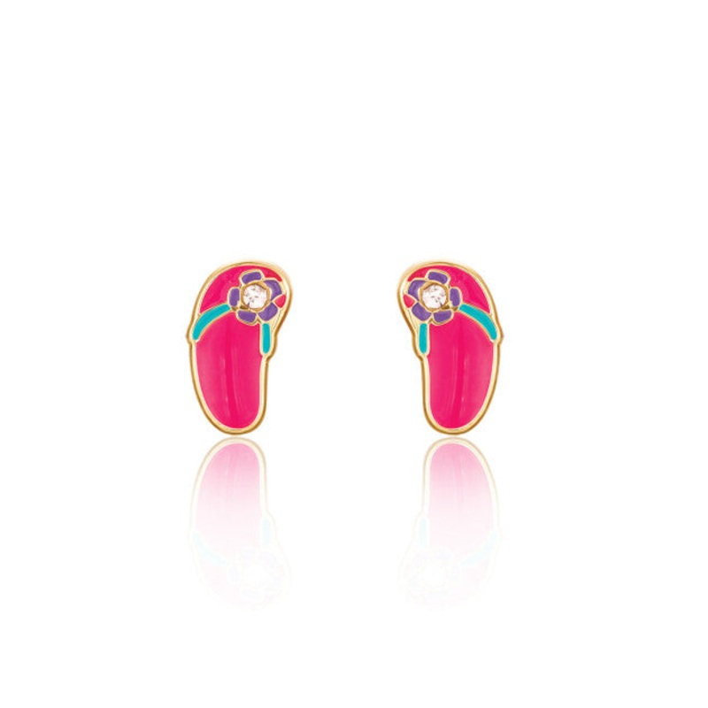 Flip to the Flop Cutie Enamel Stud Earrings