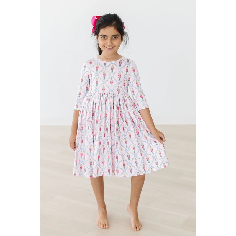 Mila & Rose Pink Nutcracker 3/4 Sleeve Pocket Twirl Dress