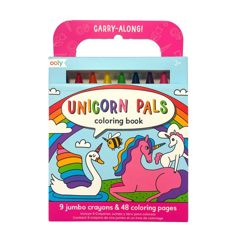 OOLY Carry Along Crayon & Coloring Book - Unicorn Pals