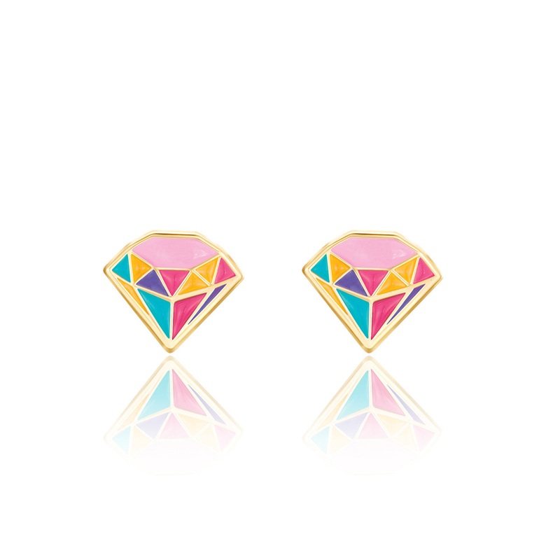 Princess Jewel Cutie Enamel Stud Earrings