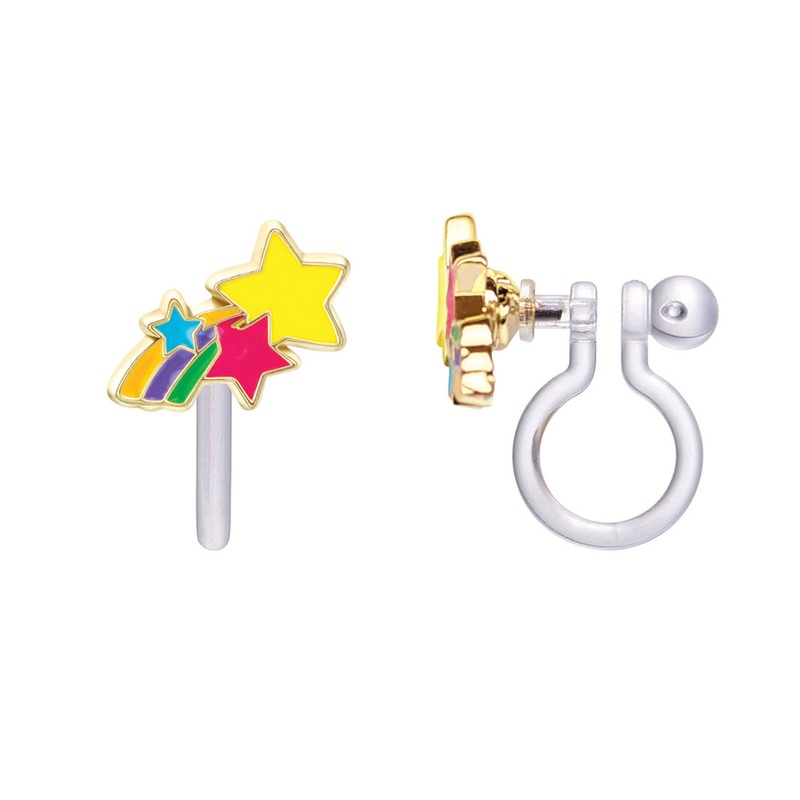 Shooting Stars Cutie Enamel Stud Clip-On Earrings
