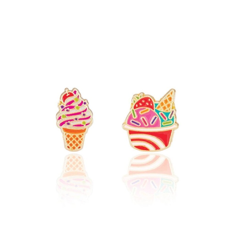 The Perfect Pair Cutie Enamel Stud Earrings - Sweet Swirls