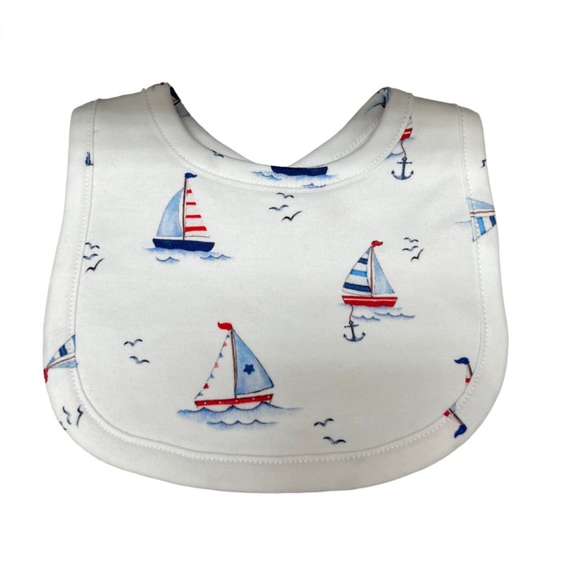 Baby Club Chic Sail Boats Printed Bib
