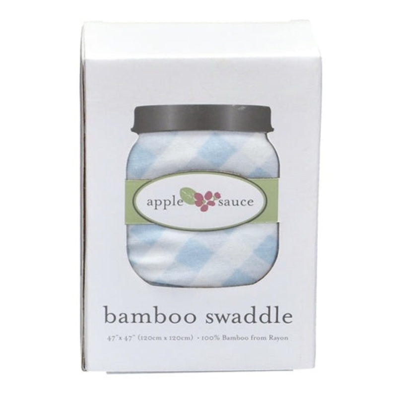 Gingham Rayon Swaddle Bamboo Blanket by Applesauce