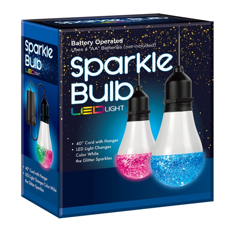 LED Battery Operated Glitter Light Bulb