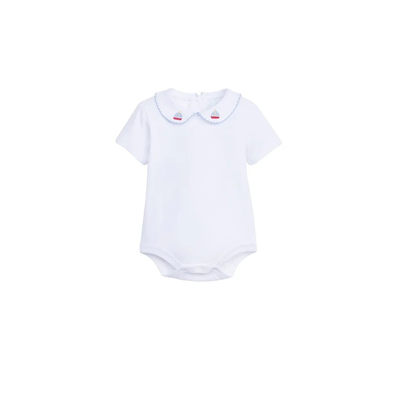 Little English Pinpoint Sailboat Onesie