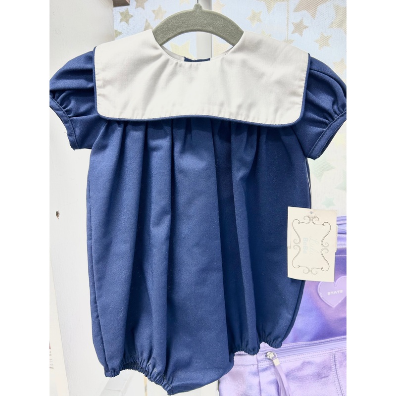 Lulu Bebe Square Collar Basic Bubble - Navy