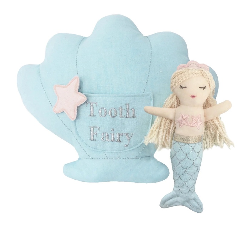 Mini Mermaid Tooth Fairy Pillow & Doll Set