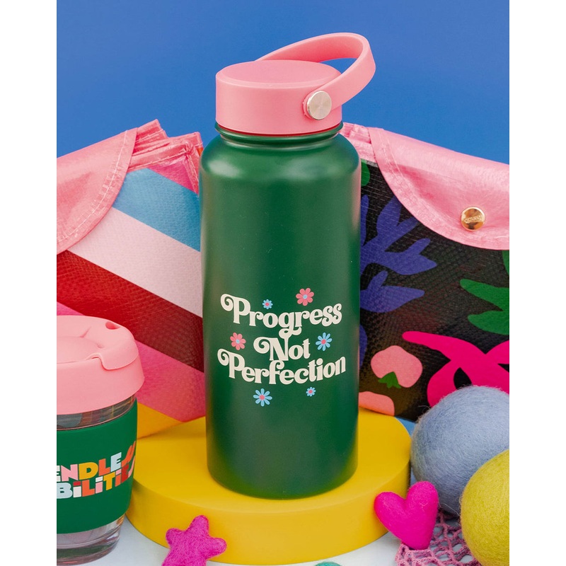 Stainless Steel Water Bottle - Progress Not Perfection