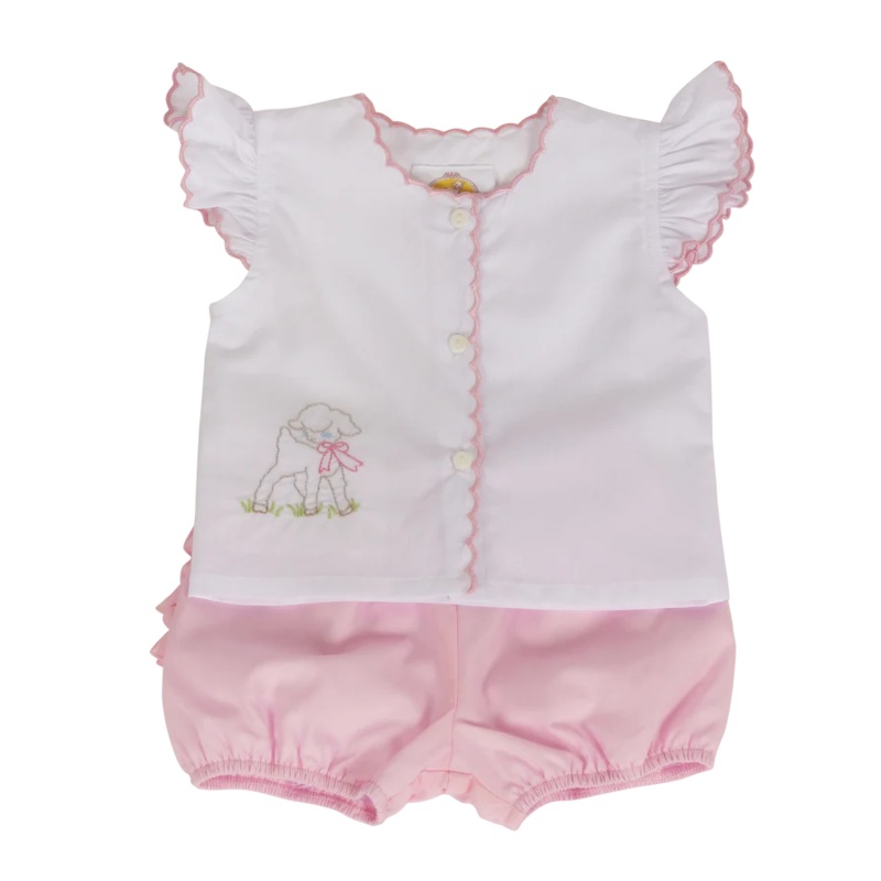 The Yellow Lamb Diaper Cover Set - Pink Lamb