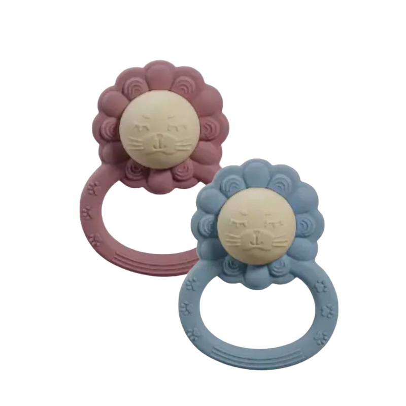 Three Hearts Silicone Lion Teether/Rattle