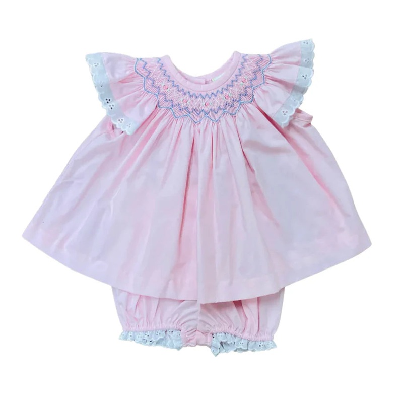 Zuccini Kids Geo Bentley Bloomer Set Pink Angel Sleeve