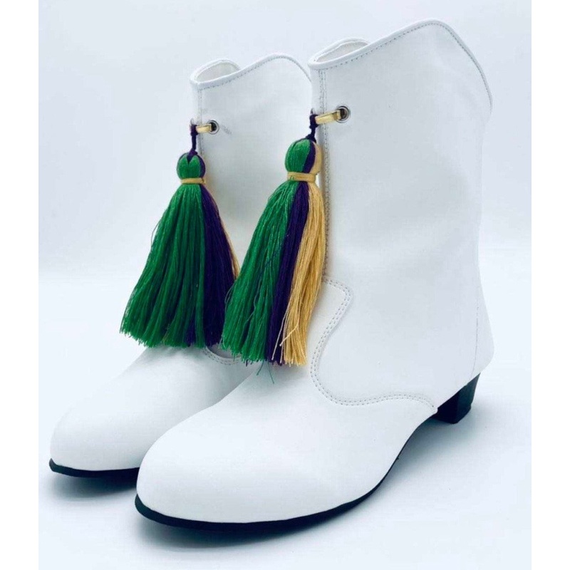 ADULT Majorette White Mardi Gras Marching Boots