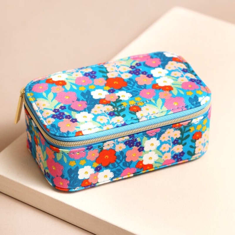Blue Floral Mini Jewelry Box