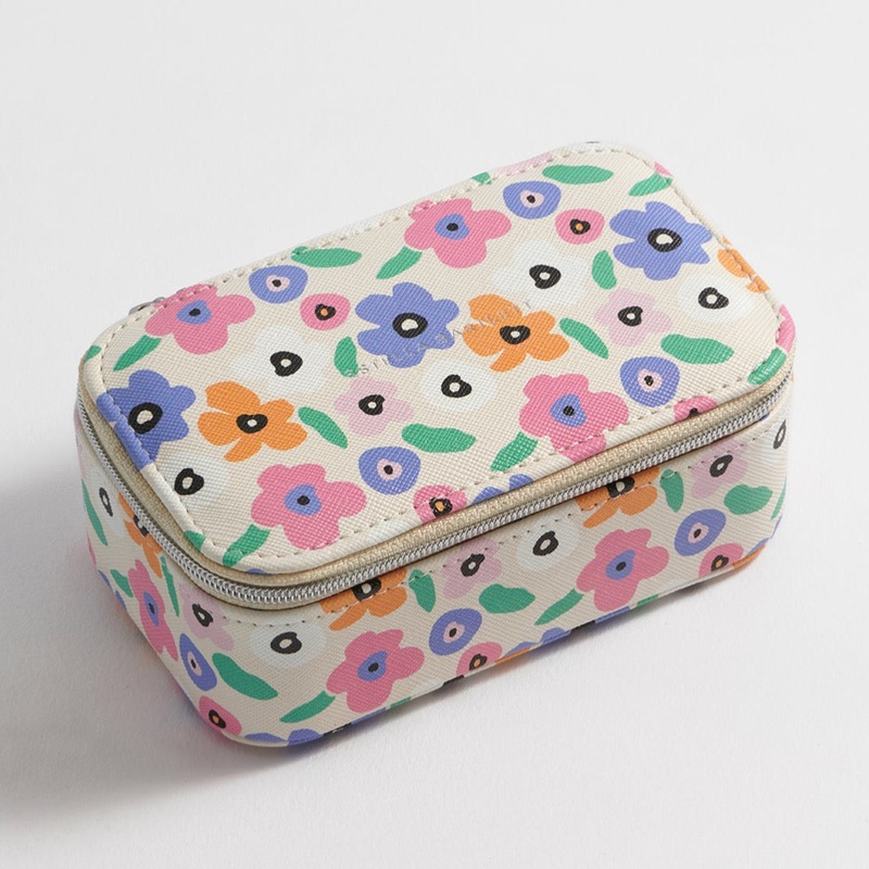 Cream Floral Mini Jewelry Box