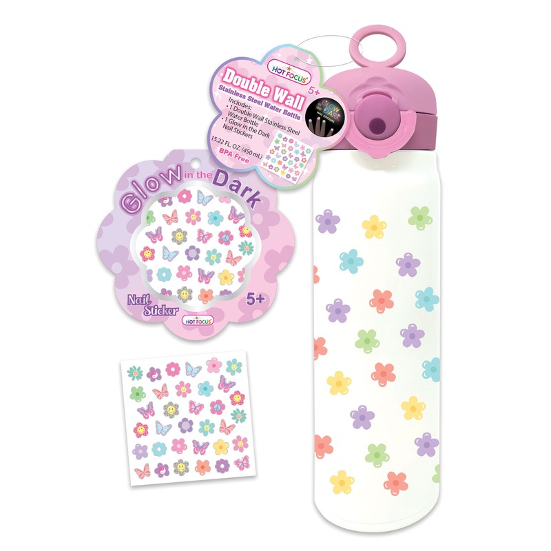 Groovy Flower Double Wall Stainless Steel Water Bottle