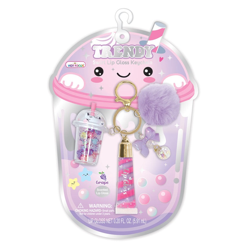 Hot Focus Trendy Lip Gloss with Key Chain - Boba