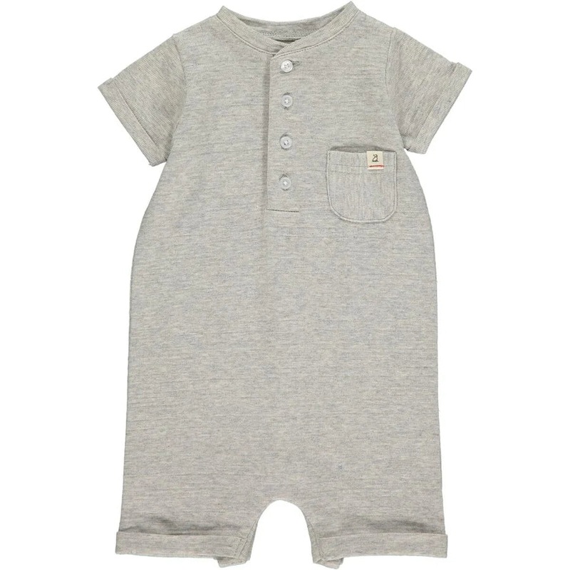 Me & Henry Camborne Henley Romper - Grey Ribbed