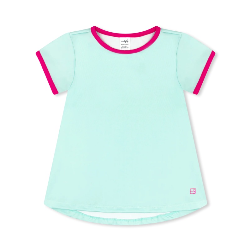 Set Athleisure Bridget Basic Tee - Cool Mint/Power Pink