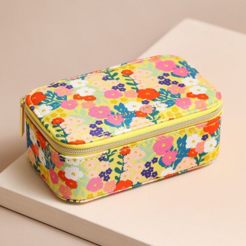 Yellow Floral Mini Jewelry Box
