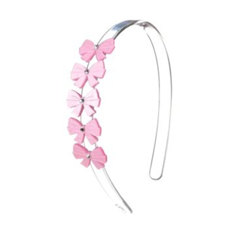 Acrylic Headband - Satin Pink Bows