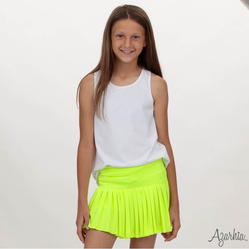 Azarhia Mini Pleated Skort - Neon Yellow