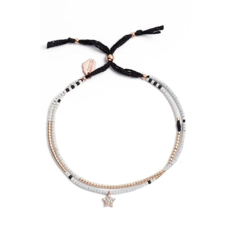 Estella Bartlett Rose Gold Star Beaded Double Bracelet