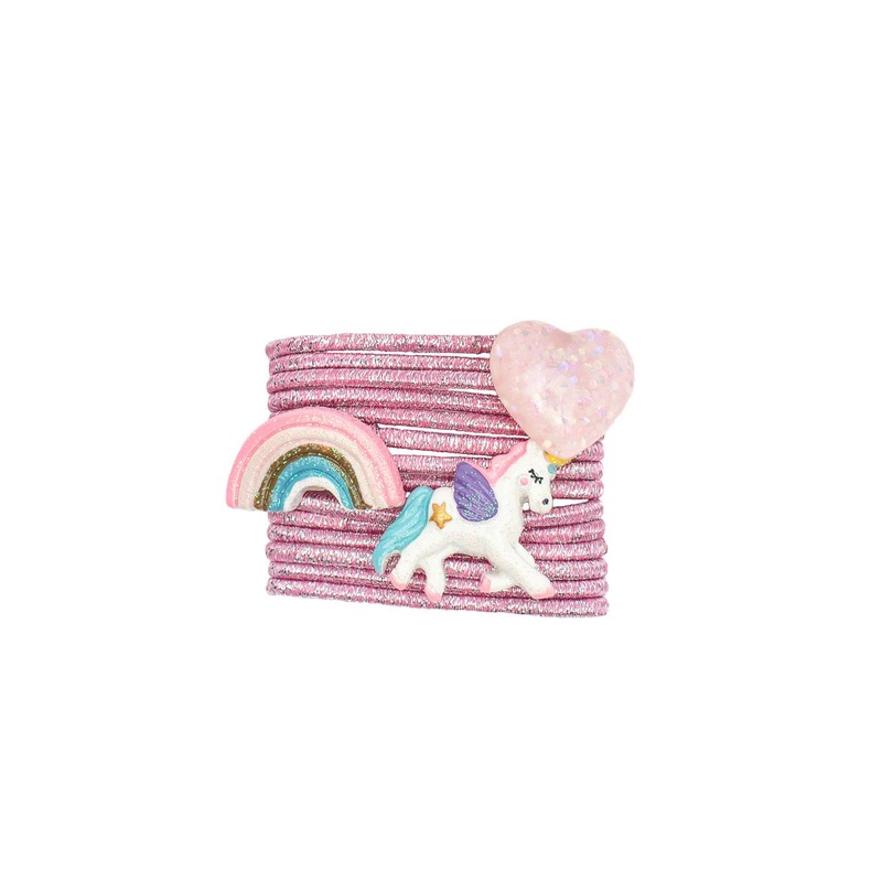 Great Pretenders Chunky Charm Ponytail Holders - Unicorn Rainbow