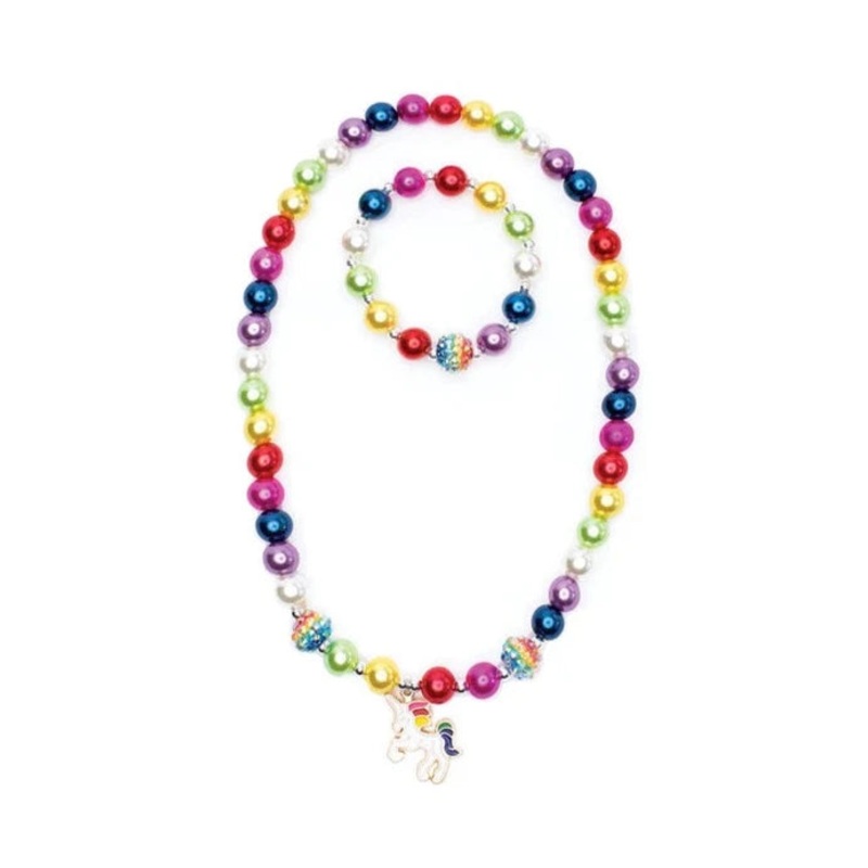 Great Pretenders Gumball Rainbow Necklace & Bracelet Set