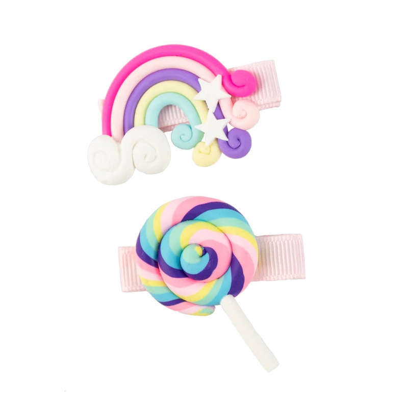 Great Pretenders Lollipop Rainbow 2Pc Hairclips